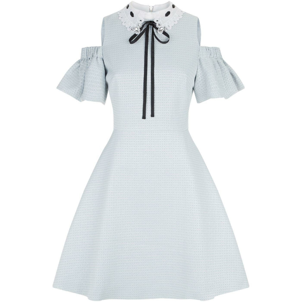 Ted Baker Light Blue Cold Shoulder Dress